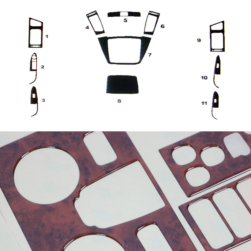 Innenraum Dekor Cockpit für Hyundai i30 2007-2012 Wurzelholz Optik 11tlg