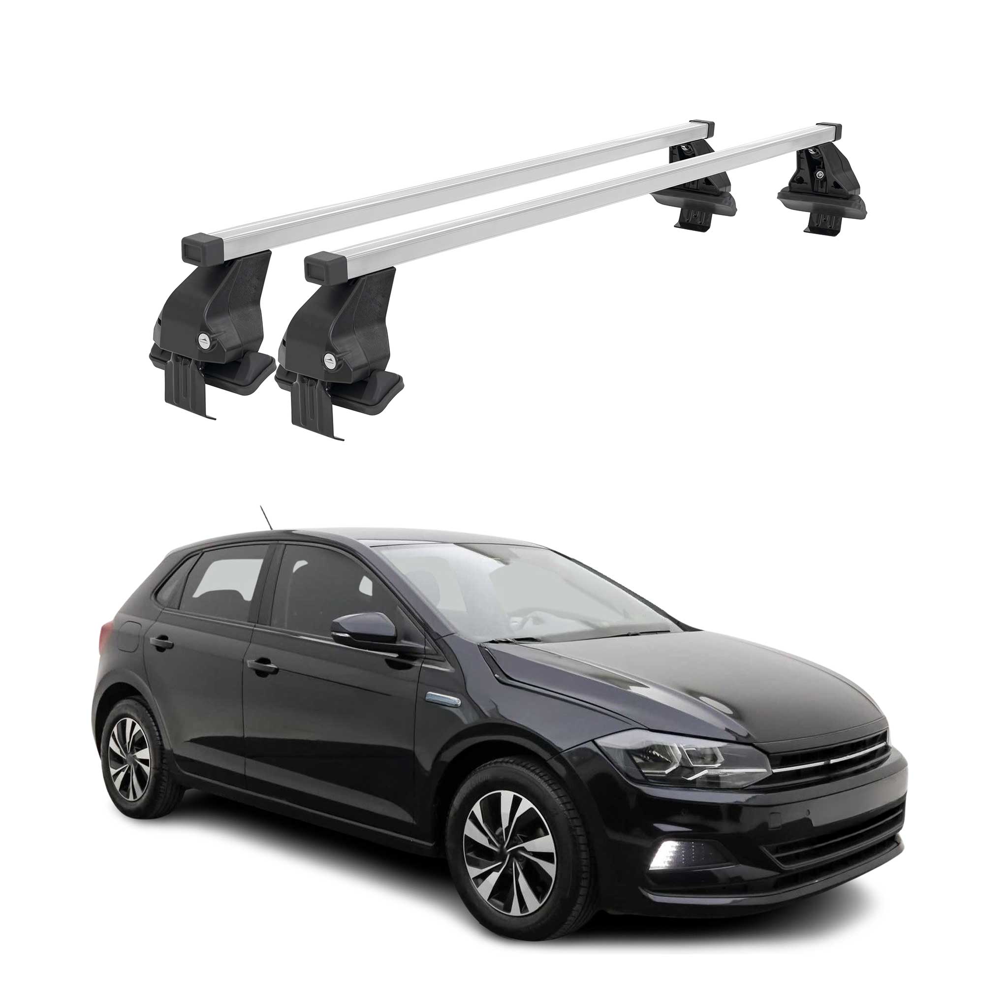 Menabo Dachträger Grundtäger für VW Polo 2021-2026 50kg Stahl Silber 2tlg
