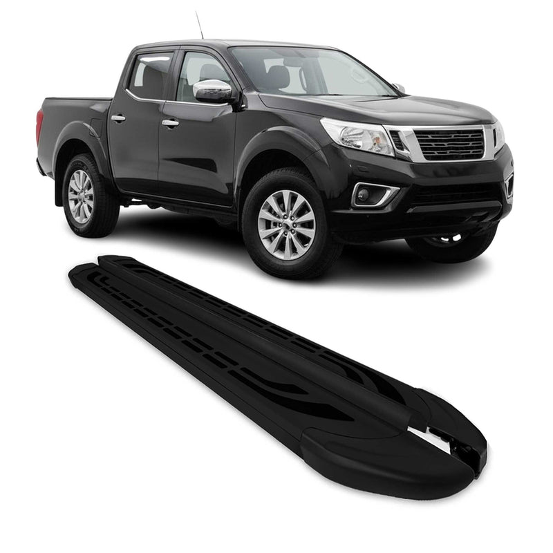 Trittbretter Seitenschutz für Nissan Navara D23 2015-2025 Double Cab Schwarz Alu