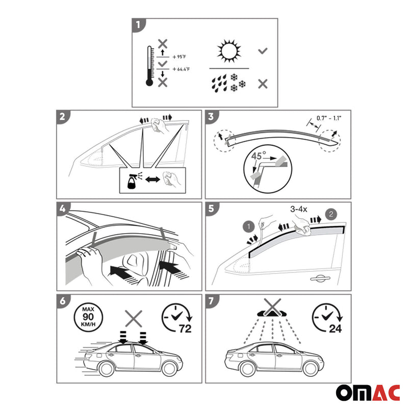 Windabweiser Regenabweiser für Lexus NX 200 2014-2021 Dunkel Acryl 4tlg