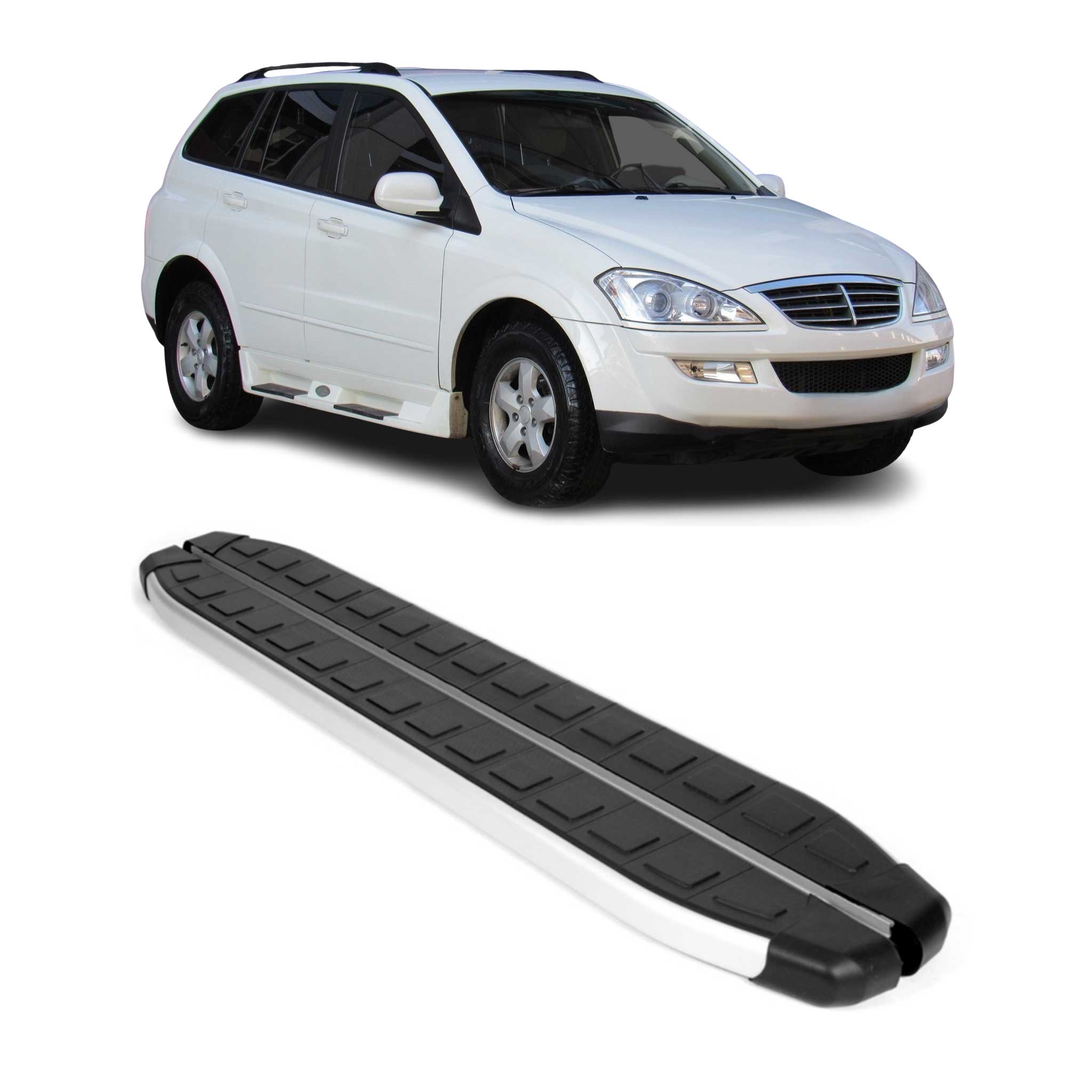 Seitenbretter Trittbretter für Ssangyong Kyron 2005-2015 Aluminium Schwarz