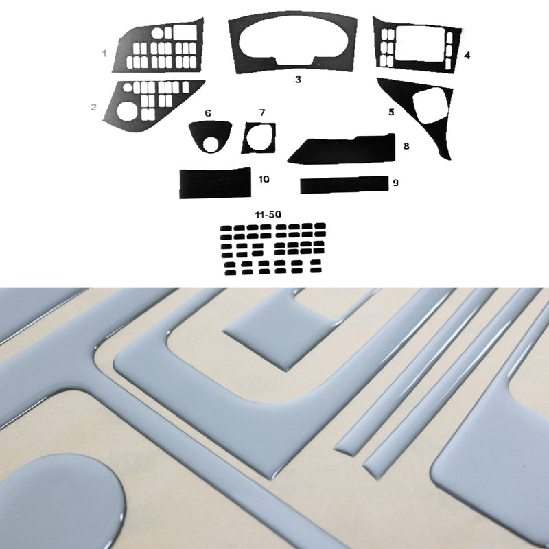 Innenraum Dekor Cockpit für Mercedes Travego 2012-2015 Aluminium Optik 50tlg