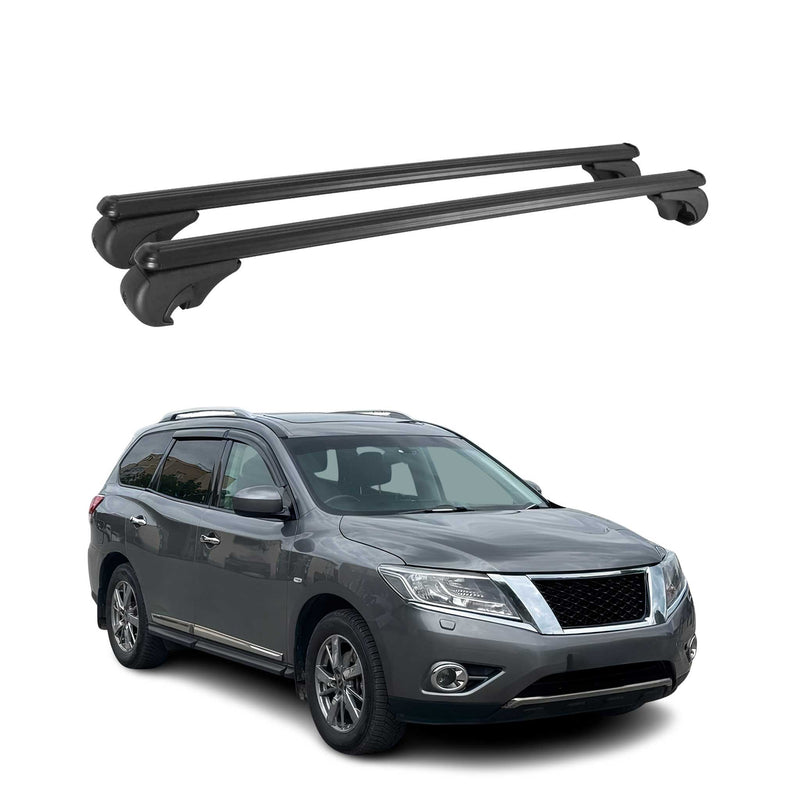 Dachträger für Nissan Pathfinder R52 2013-2021 Gepäckträger Aluminium Schwarz 2x