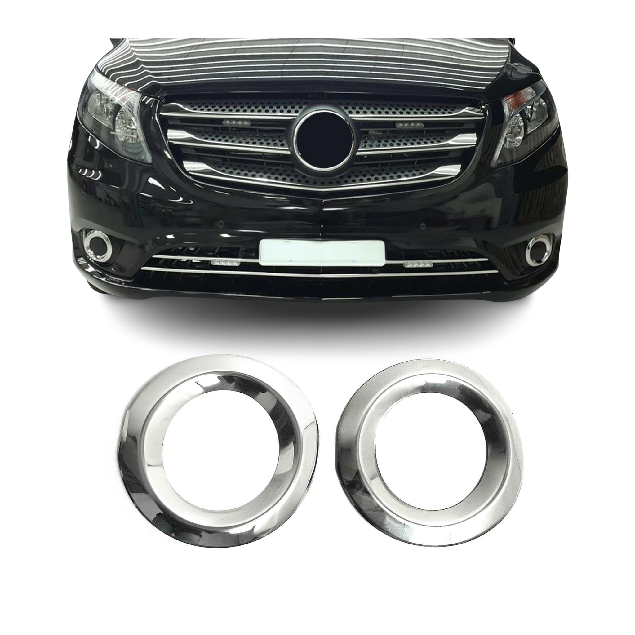 Nebelscheinwerfer Rahmen Chrom für Mercedes Vito W447 2014-2019 Edelstahl 2x