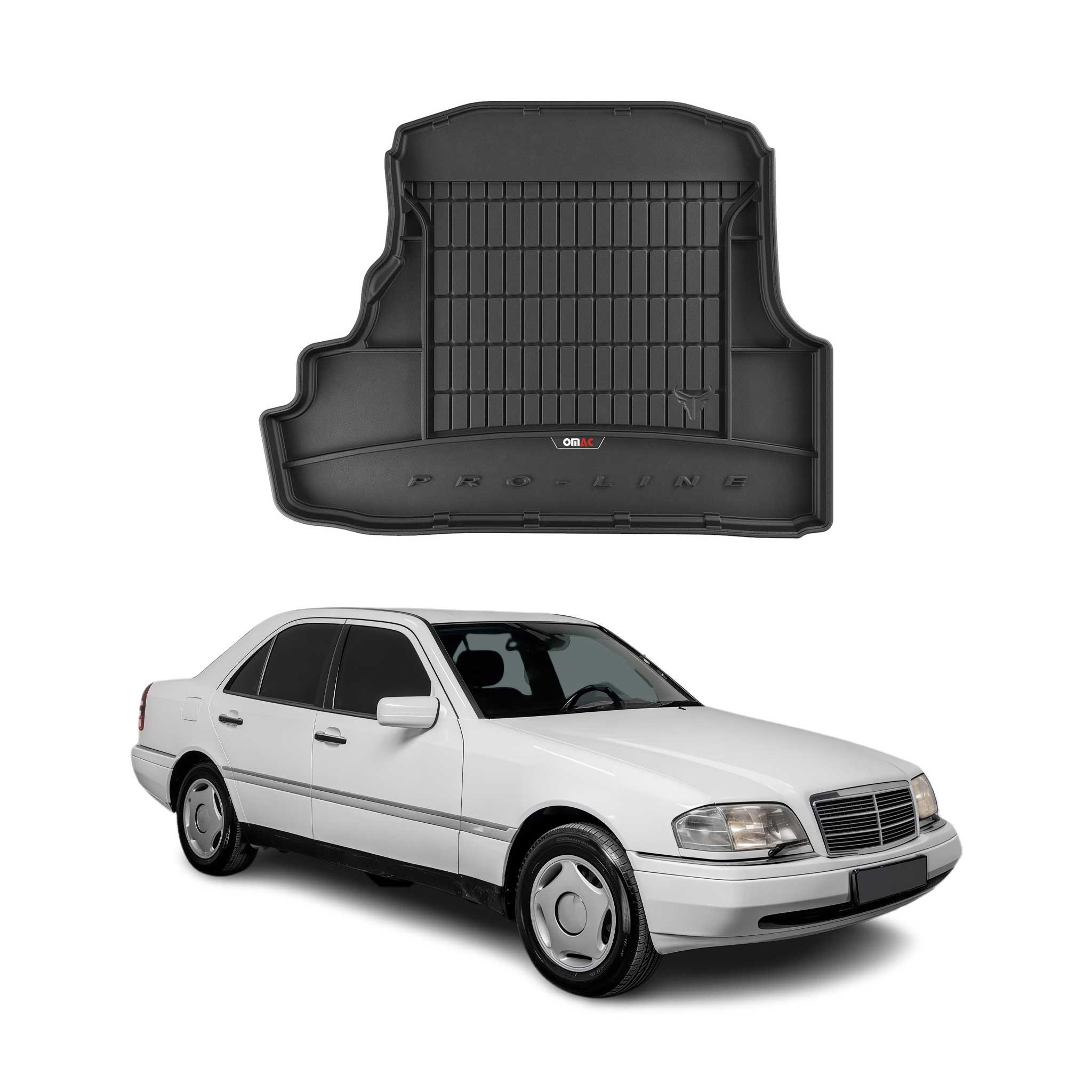 OMAC Gummi Kofferraumwanne für Mercedes C Klasse W202 1993-2001 TPE Schwarz