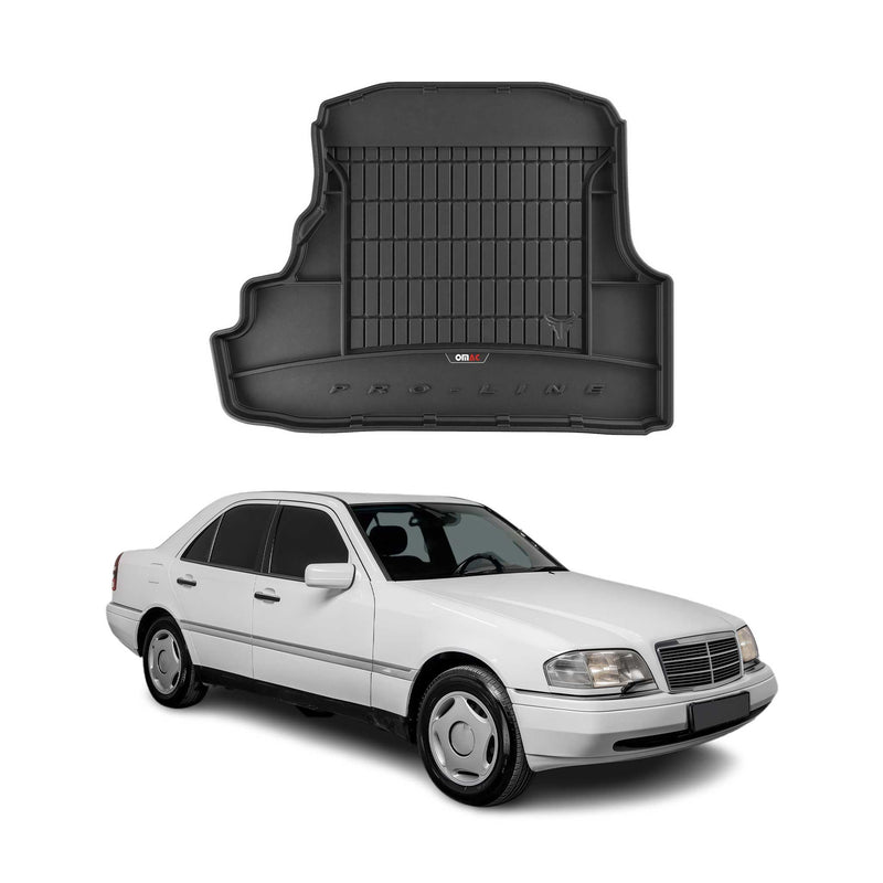 OMAC Gummi Kofferraumwanne für Mercedes C Klasse W202 1993-2001 TPE Schwarz