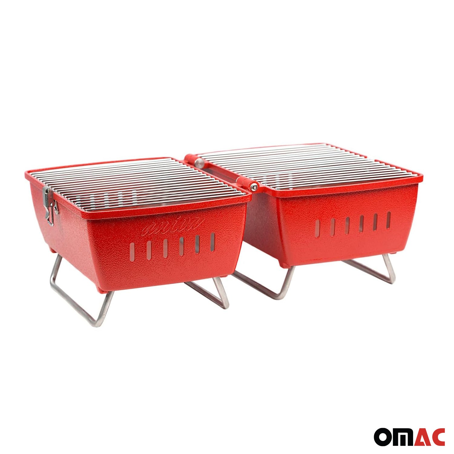 Holzkohlegrill Tragbarer Grill Garten Outdoor Rot Picknickgrill 13-teilig BBQ