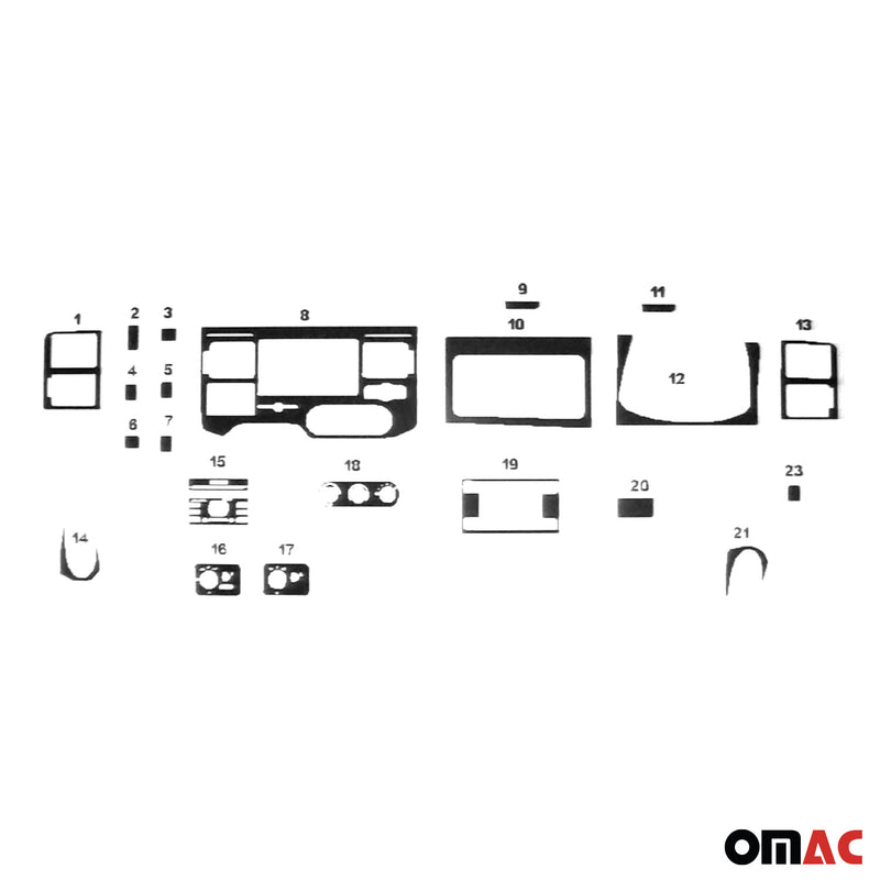 Innenraum Dekor Cockpit für Ford Transit 2006-2014 Piano Schwarz Optik 22tlg