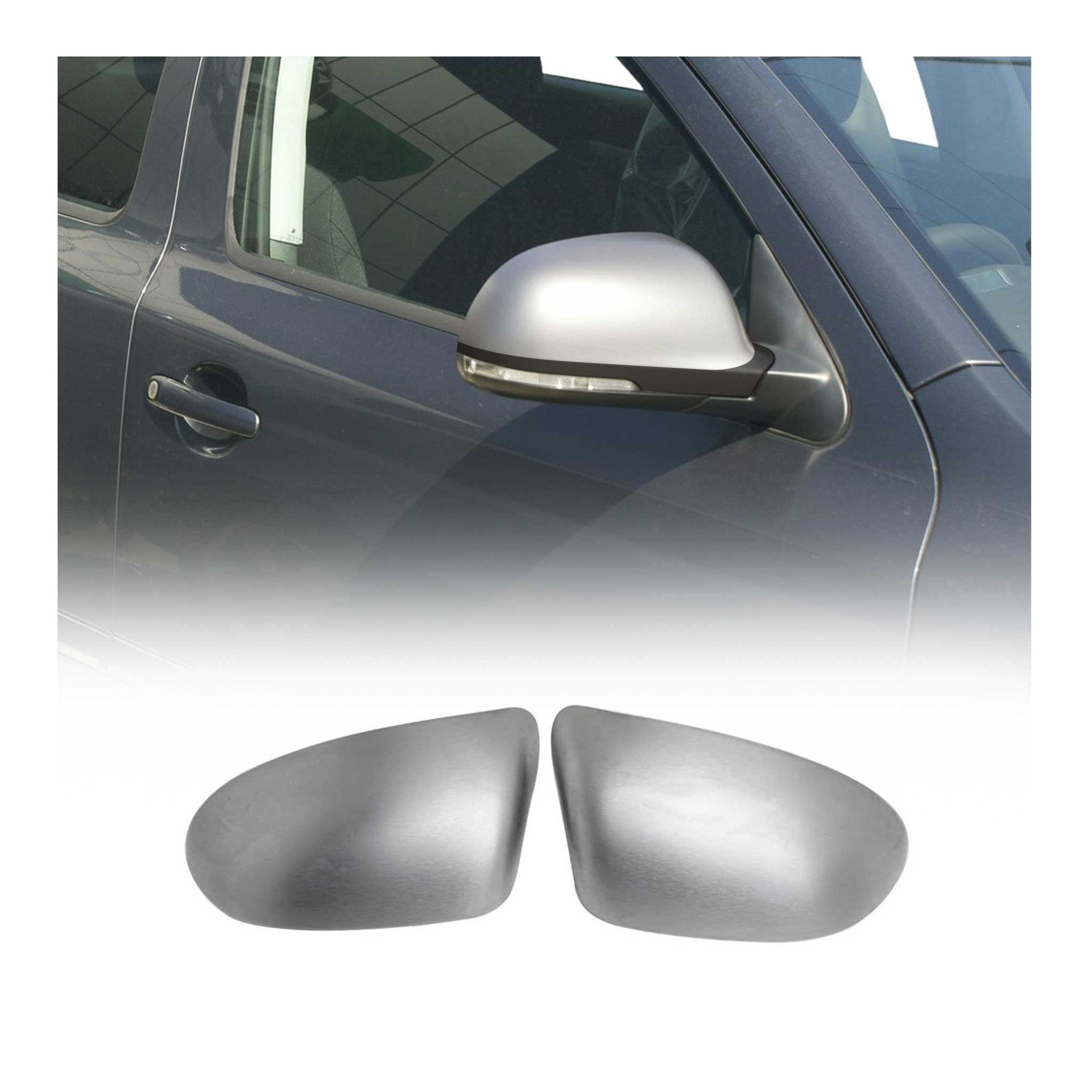 Spiegelkappen Spiegelabdeckung für Skoda Octavia 2009-2013 Edelstahl Matt 2tlg