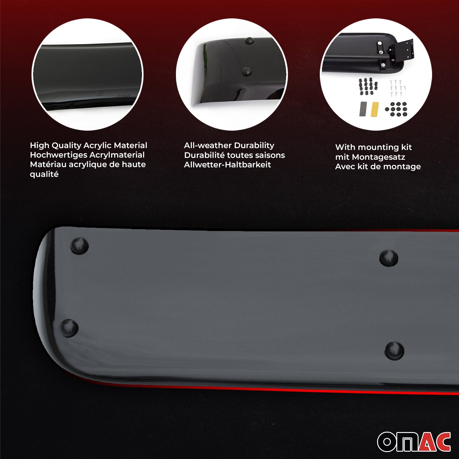 Sonnenblende Motorhaube Deflektor Set für Ford Transit 2015-2019 Pre-FL Acryl 2x