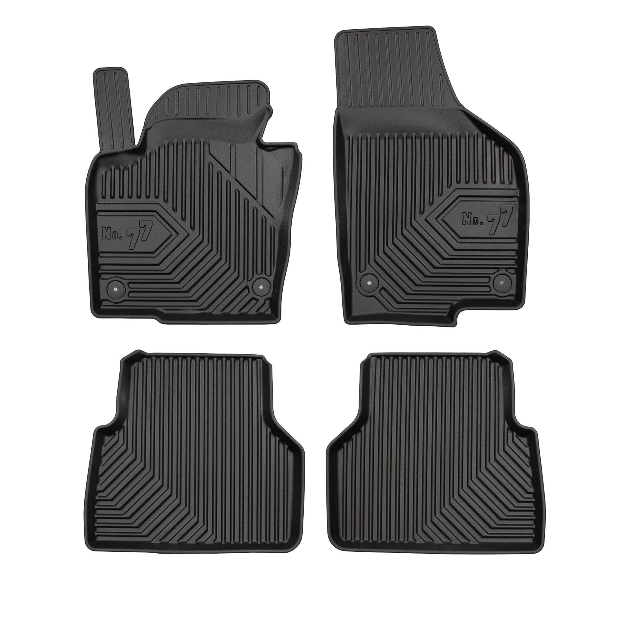Fußmatten Gummimatten No.77 für VW Tiguan I 2007-2016 TPE Gummi Schwarz 4 tlg