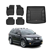 OMAC Fußmatten & Kofferraumwanne Set für Fiat Freemont 2011-2016 7Sitze 3.Reihe