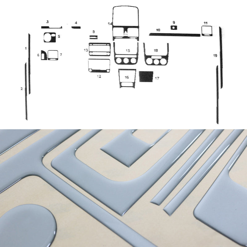 Innenraum Dekor Cockpit für VW Golf 2003-2008 Aluminium Optik 19tlg