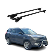 Menabo Dachträger Grundtäger für SsangYong XLV 2016-2019 75kg Alu Schwarz 2 tlg