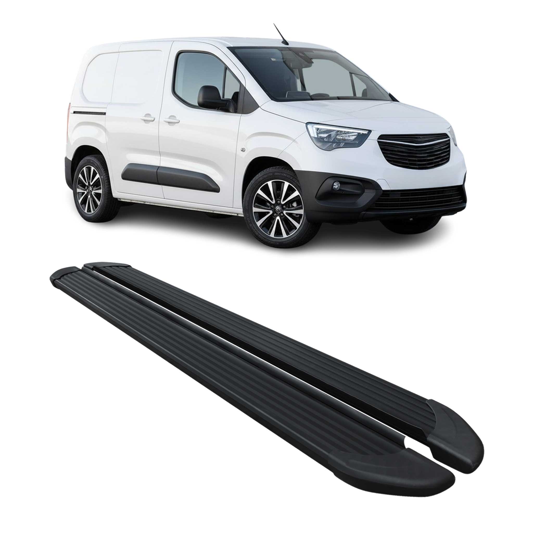 Seitenschweller Trittbretter Schweller für Opel Combo L1 2019-2026 Alu Schwarz
