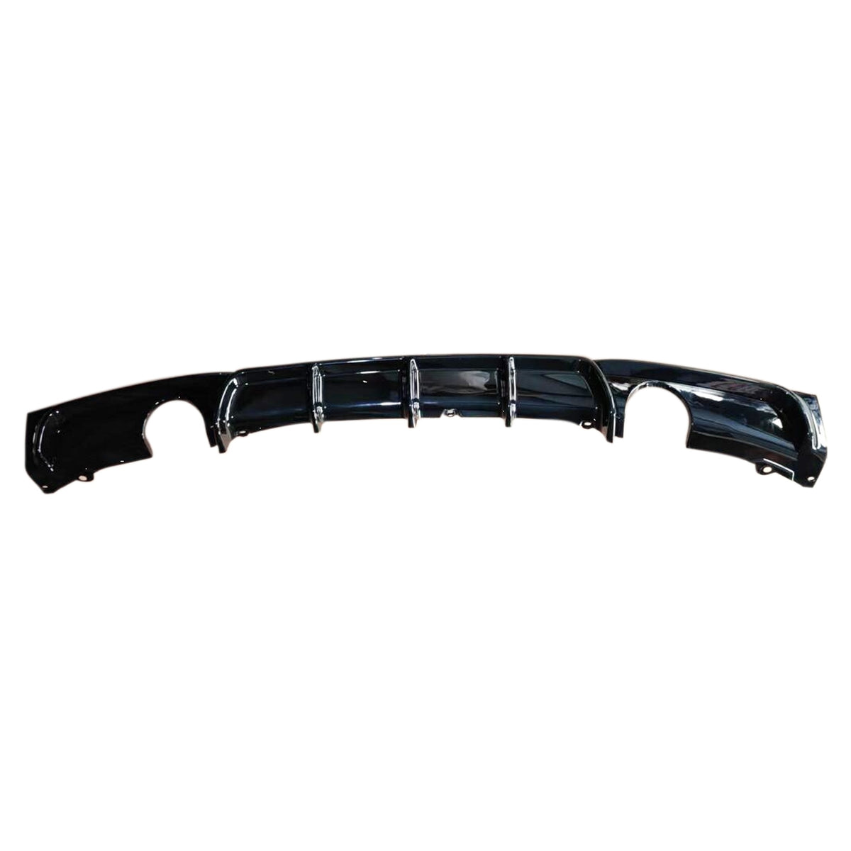 JOM Heckschürzeneinsatz für BMW 3er F30/F31 2011-2019 schwarz glänzend Einzelrohr (li/re)