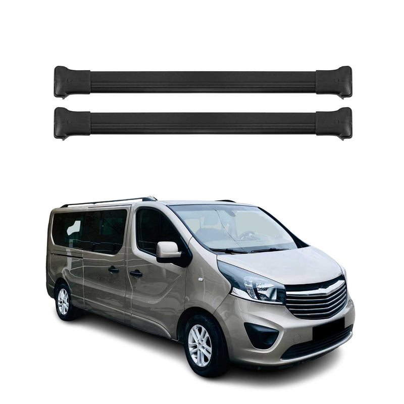 Dachträger Grundtäger für Opel Vivaro B C 2014-2025 75kg Aluminium Schwarz 2 tlg