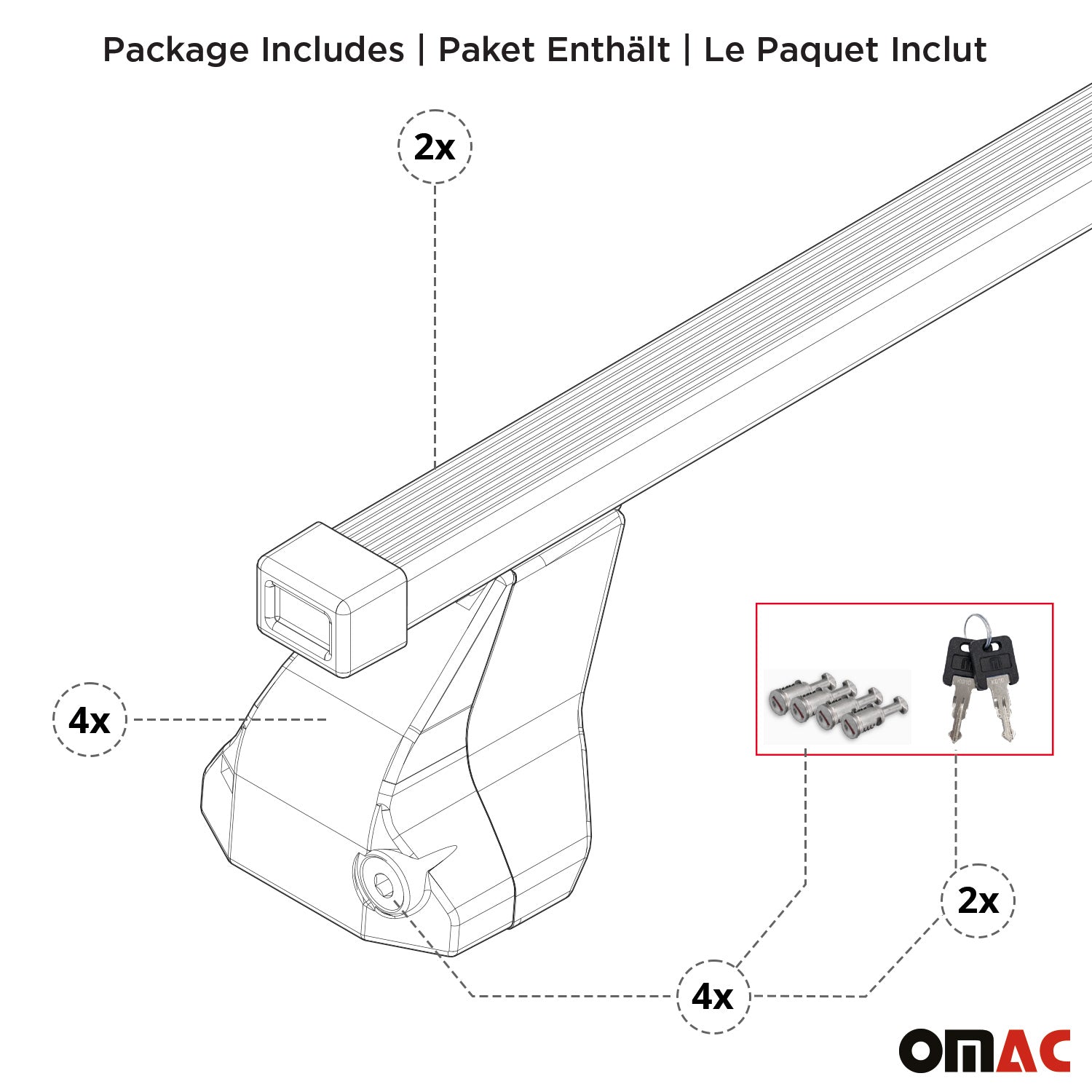 Menabo Dachträger für BMW 1er E87 E81 2004-2011 75kg Stahl Grau 2x