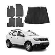 Fußmatten & Kofferraumwanne Set für Dacia Duster II 2018-24 Gummi Schwarz TPE 5x
