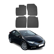 OMAC Gummi Fußmatten für Honda Civic IX Schrägheck 2012-17 Automatten Schwarz 4x