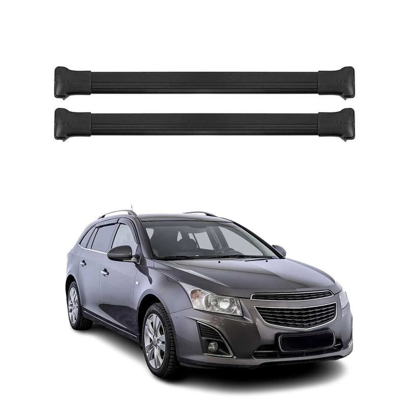 Dachträger Grundtäger für Chevrolet Cruze Kombi 2008-2016 75kg Alu Schwarz 2 tlg