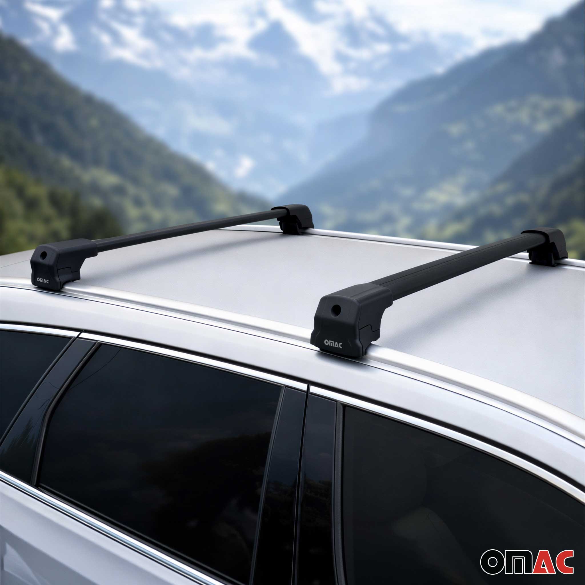 Dachträger Grundtäger für Audi Q3 mk1 2011-2018 75kg Aluminium Schwarz 2 tlg