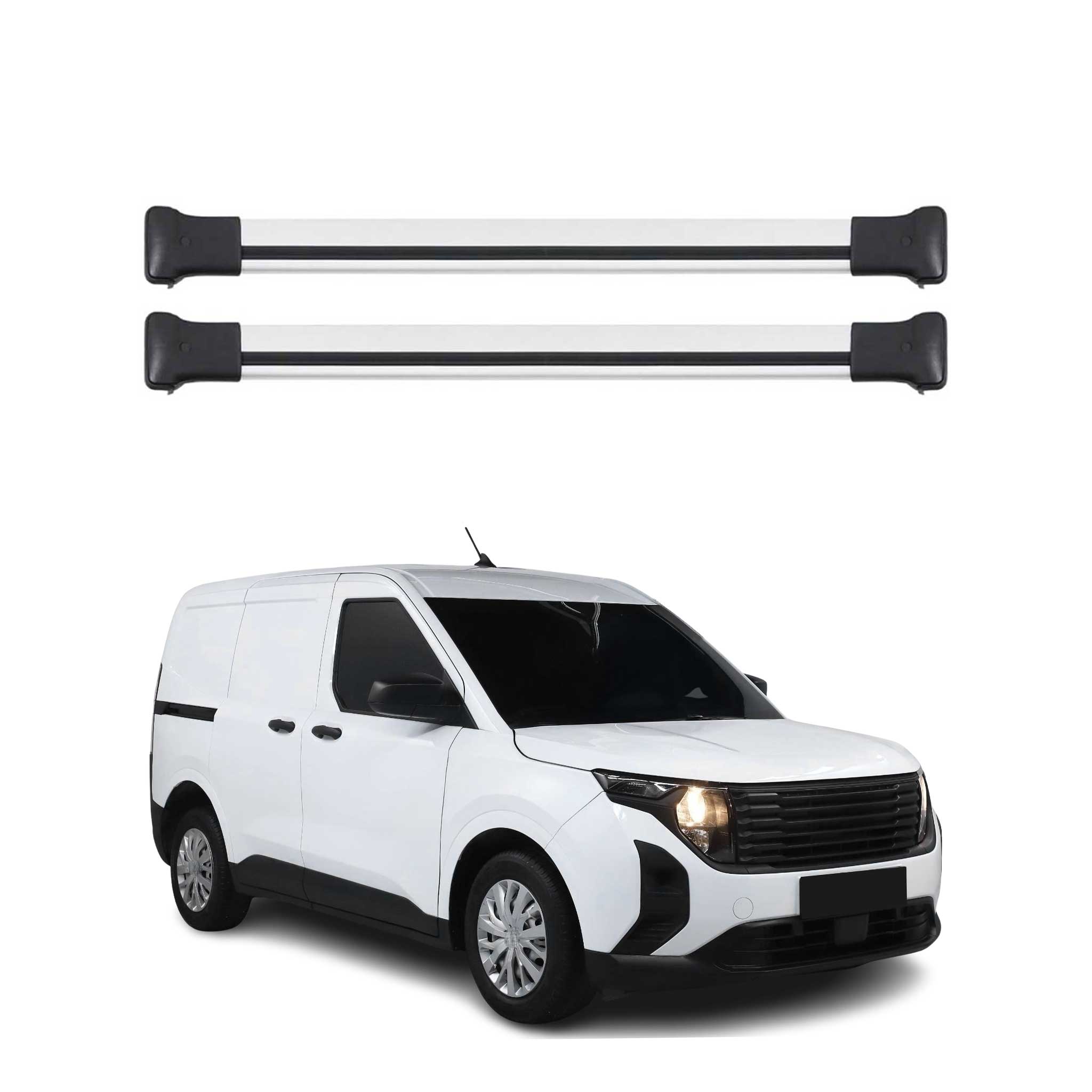 Dachträger Grundträger für Ford Transit Courier II 2023-2026 Aluminium Silber 2x