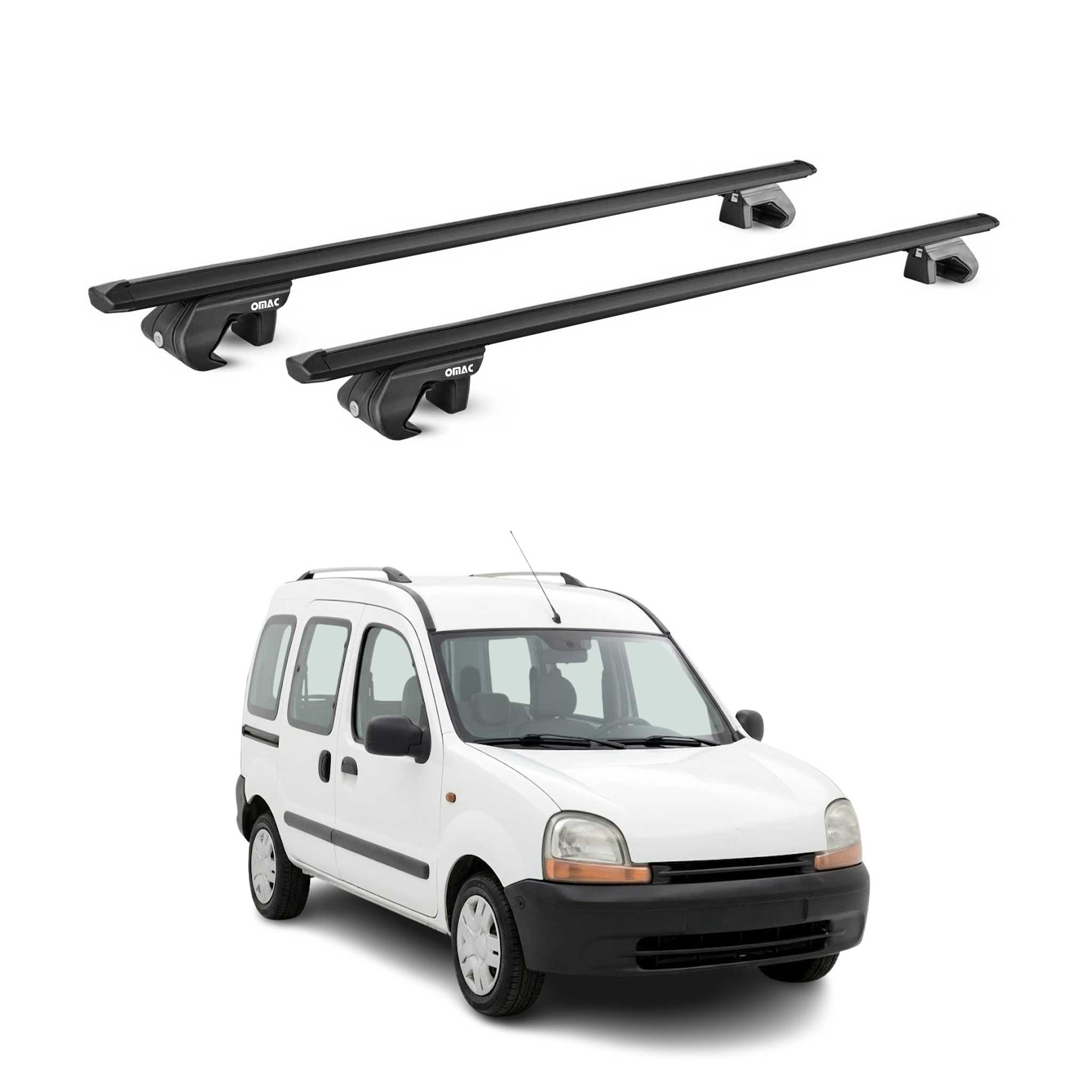 Dachträger Grundtäger für Renault Kangoo Express 1997-2007 Alu Schwarz 2 tlg ABE