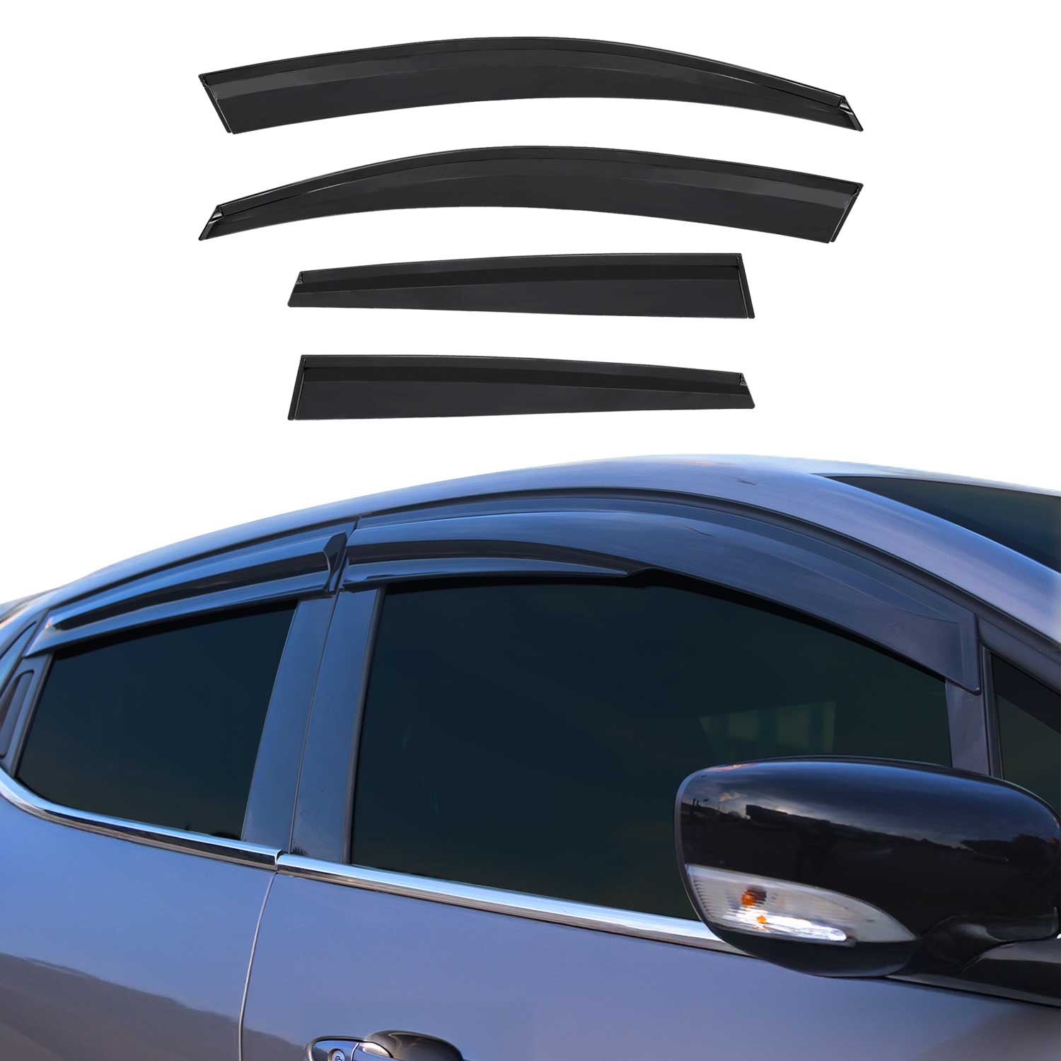 Windabweiser Regenabweiser für Renault Clio 5 2019-2025 Schwarz 4x