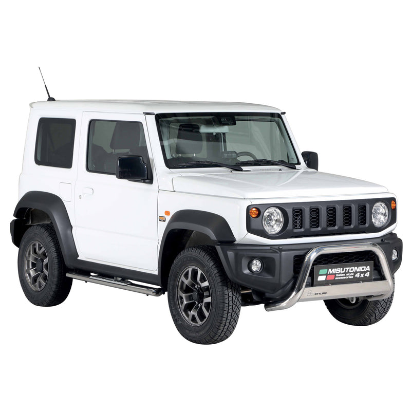 Edelstahl Seitenschweller Schwellerrohre für Suzuki Jimny 2018-2025 Silber