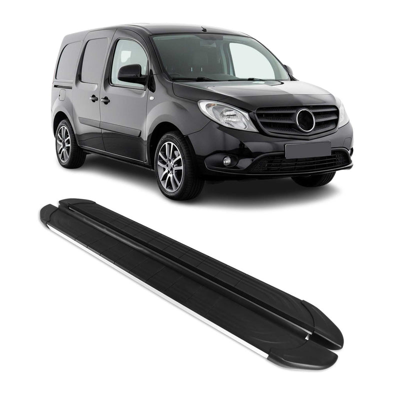 Trittbretter Seitenschweller für Mercedes Citan 2013-2021 Aluminium Schwarz Grau