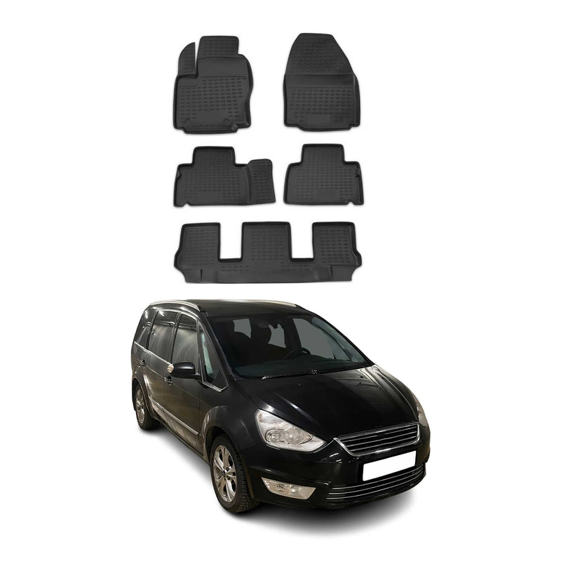 OMAC Gummimatten Fußmatten für Ford Galaxy 2006-2015 TPE Automatten Schwarz 5x