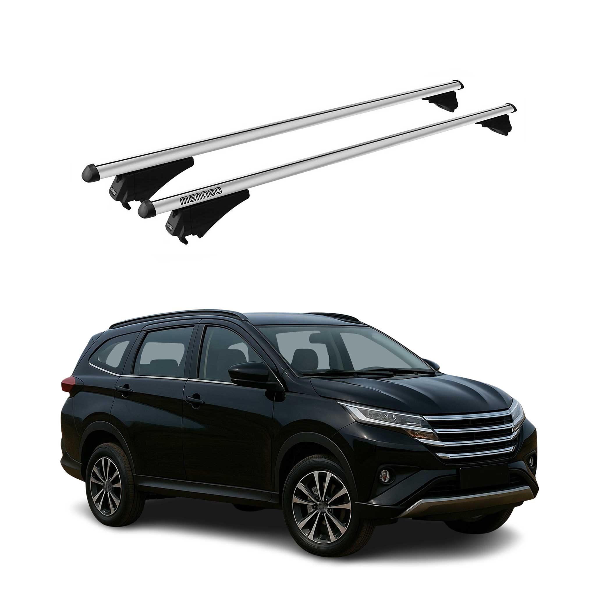 Menabo Dachträger Grundtäger für Daihatsu Terios 2017-2026 75kg Alu Silber 2 tlg
