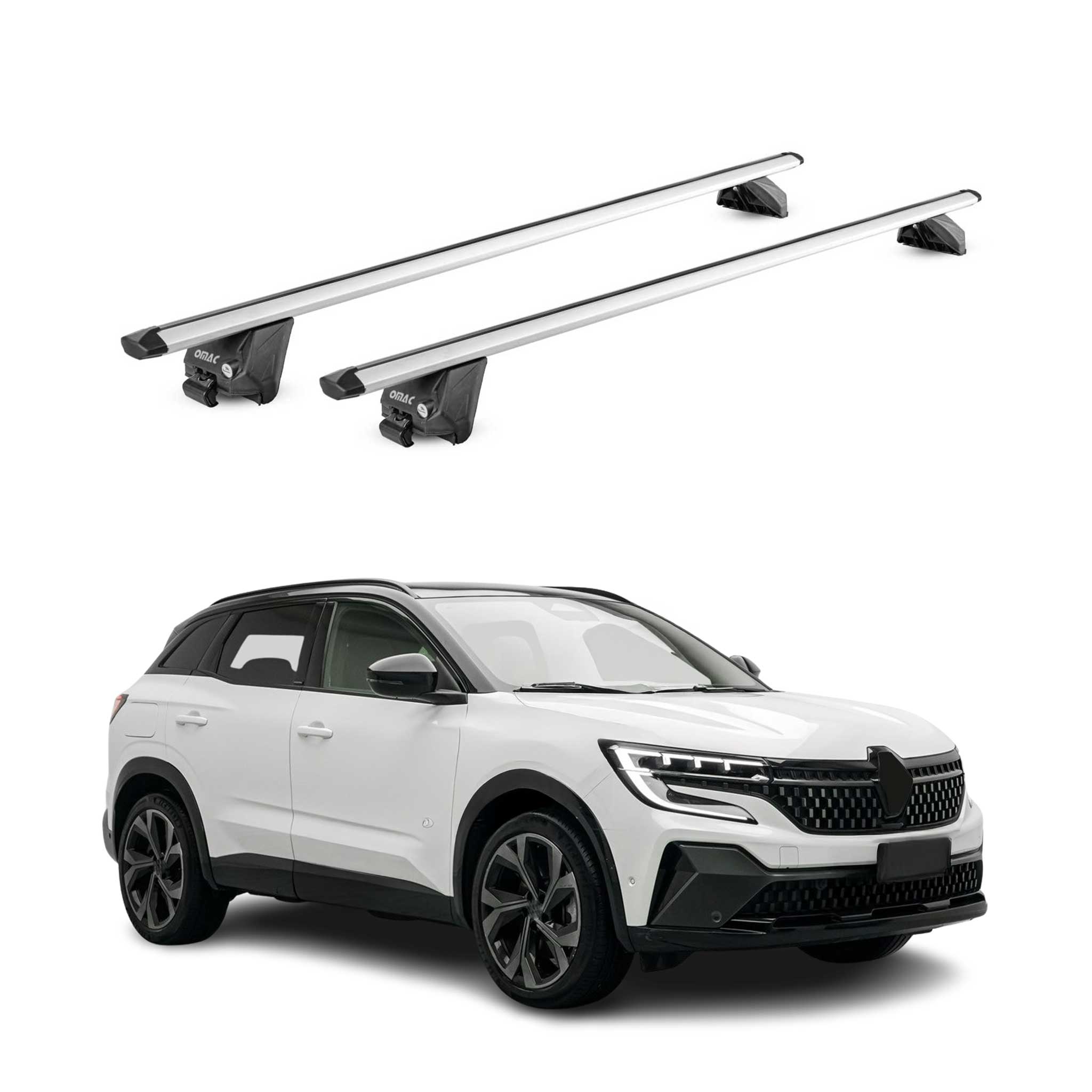 Dachträger Grundtäger für Renault Austral 2022-2026 100kg Alu Silber 2tlg ABE