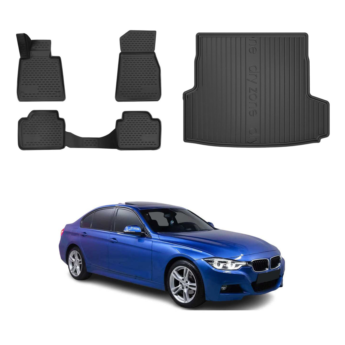 OMAC Fußmatten & Kofferraumwanne Set für BMW 3er F31 Touring 2012-2019