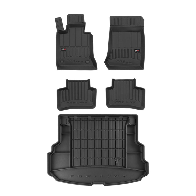 OMAC Fußmatten & Kofferraumwanne Set für Mercedes GLK X204 2008-2015 Gummi 5x