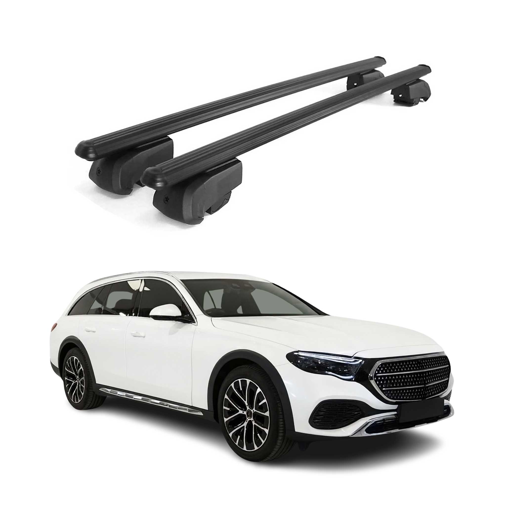 Dachträger Gepäckträger für Mercedes E-Class 2020-2023 ABE Aluminium Schwarz
