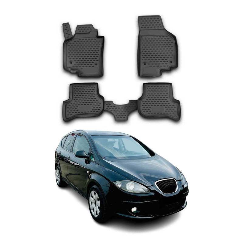 OMAC Gummimatten Fußmatten für Seat Altea 2005-2009 TPE Automatten Schwarz 4x