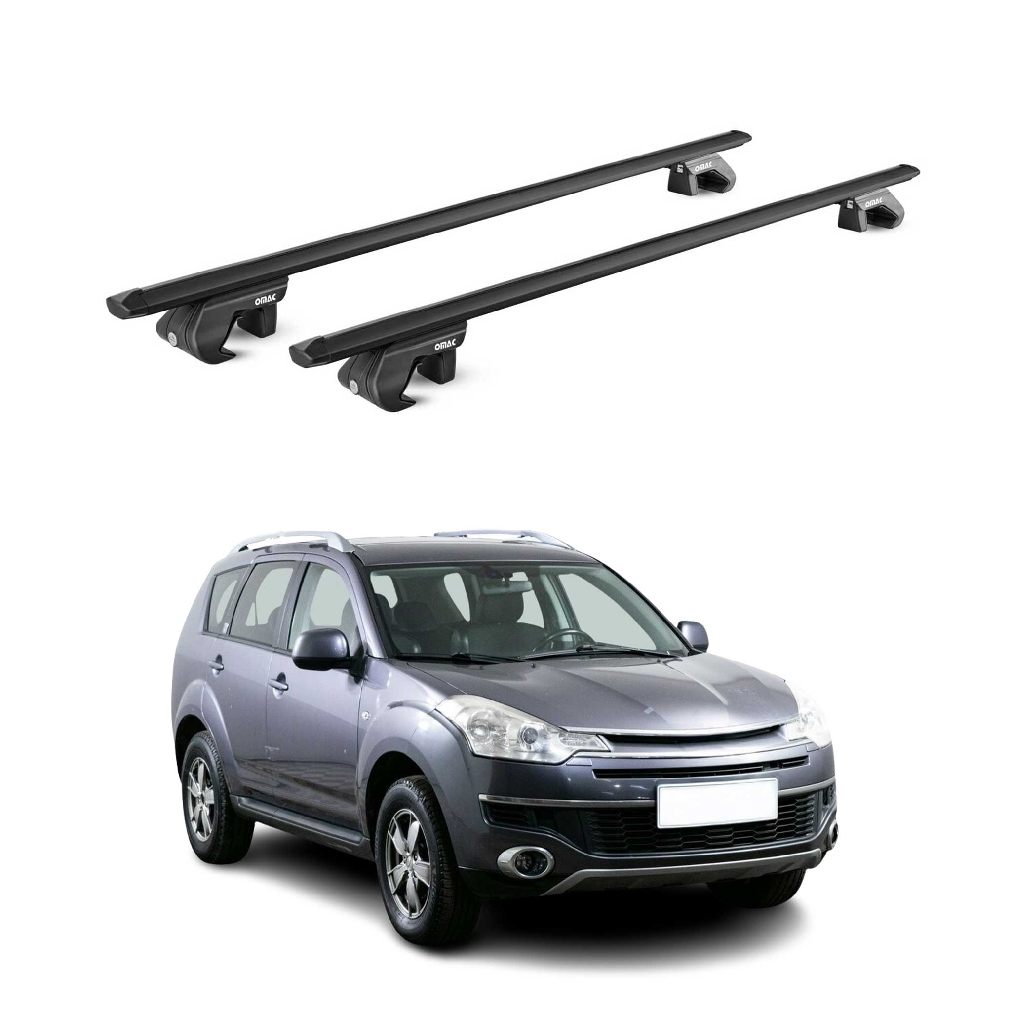 Dachträger Grundtäger für Citroen C-Crosser 2007-2012 5 tür 90kg Alu Schwarz ABE