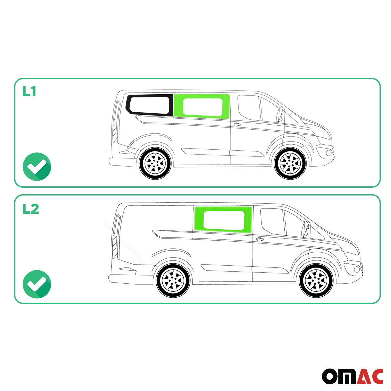 Seitenfenster Seitenscheibe für Ford Transit 2013-2024 Auto Fenster Rechts L1 L2