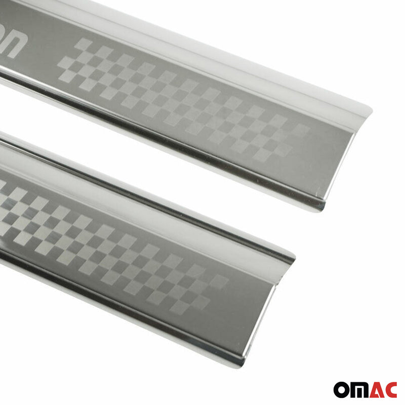 Einstiegsleisten Türschutzleisten für VW Lupu Fox Fan Edelstahl Silber 2tlg