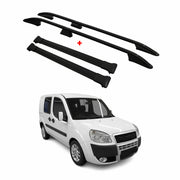 Dachreling + Dachträger SET für Fiat Doblo 2000-2010 Kurzer Aluminium Schwarz 4x
