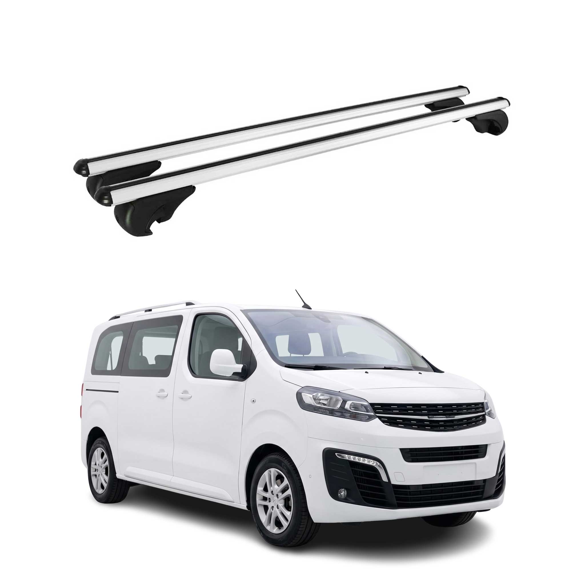 Dachträger Grundträger für Opel Vivaro C / Zafira Life 2019-2026 TÜV Alu Silber