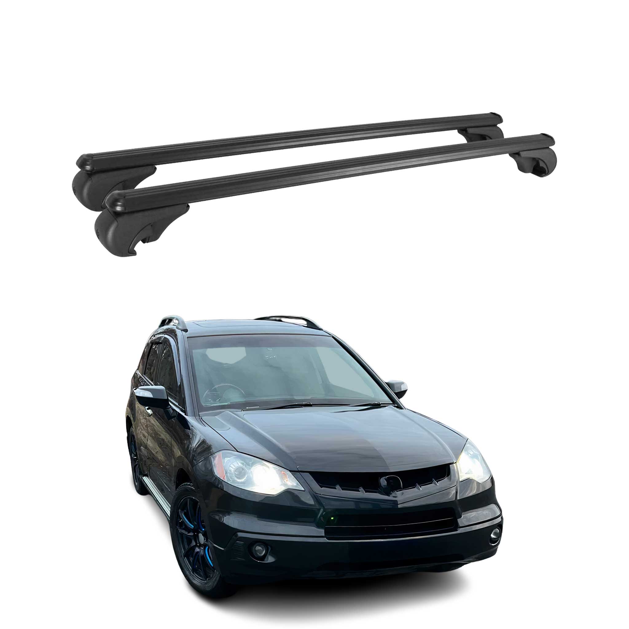 Dachträger Grundtäger für Acura RDX I II 2007-2018 75kg Aluminium Schwarz 2 tlg