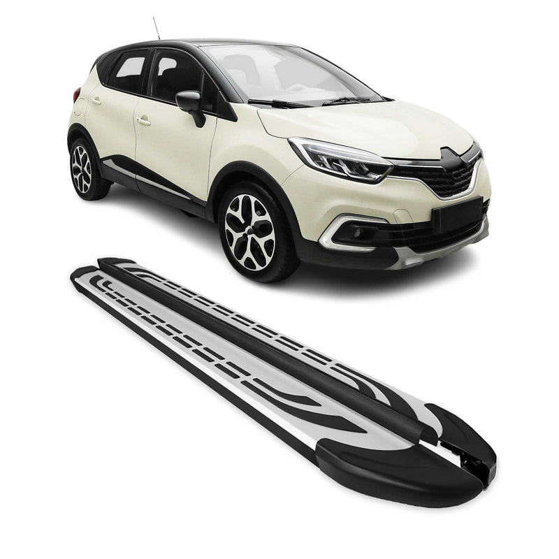 Trittbretter Schweller Seitenbretter für Renault Captur 2013-2020 Schwarz Alu