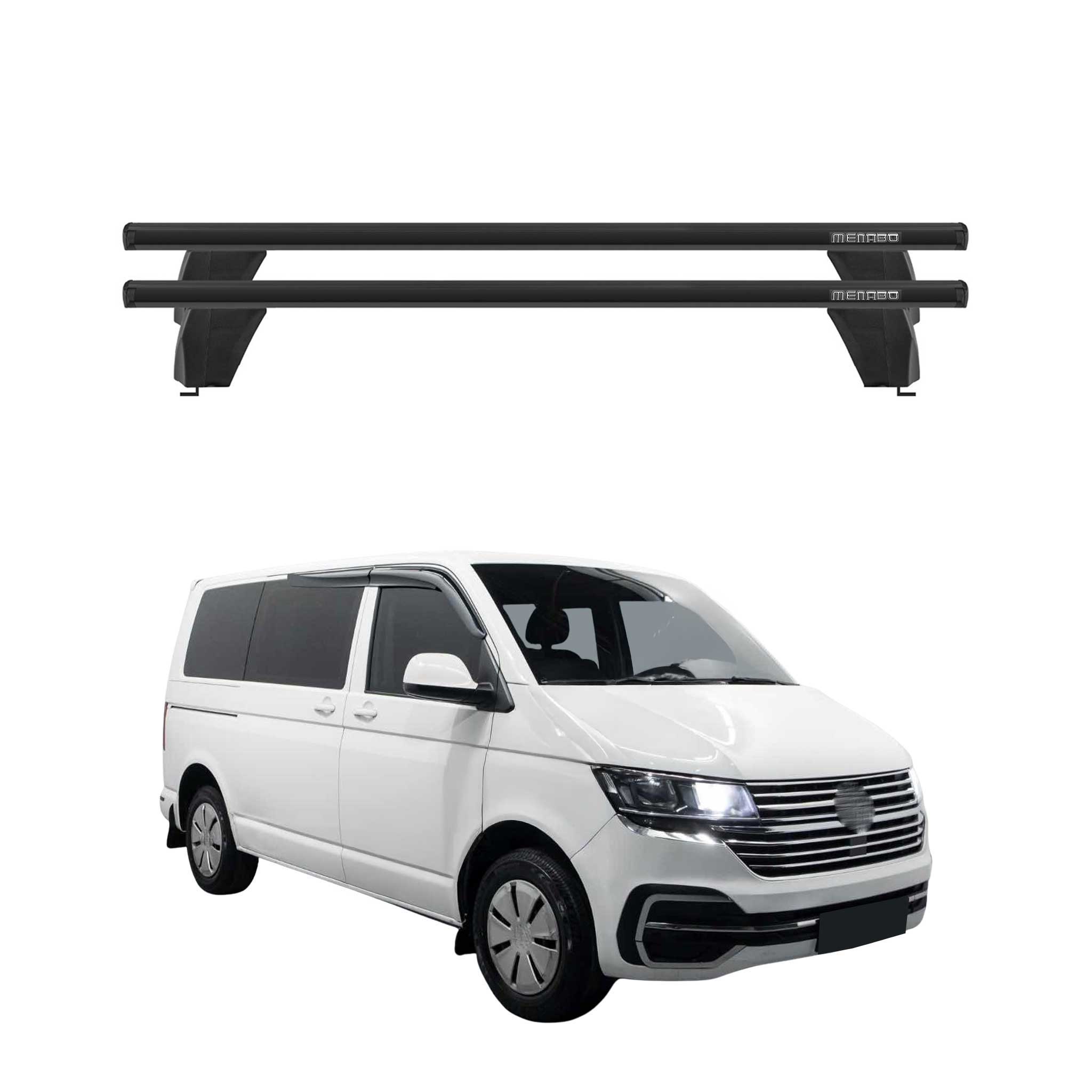 Menabo Dachträger für VW T5 T6 Transporter Multivan Caravelle 2003-2024 Schwarz