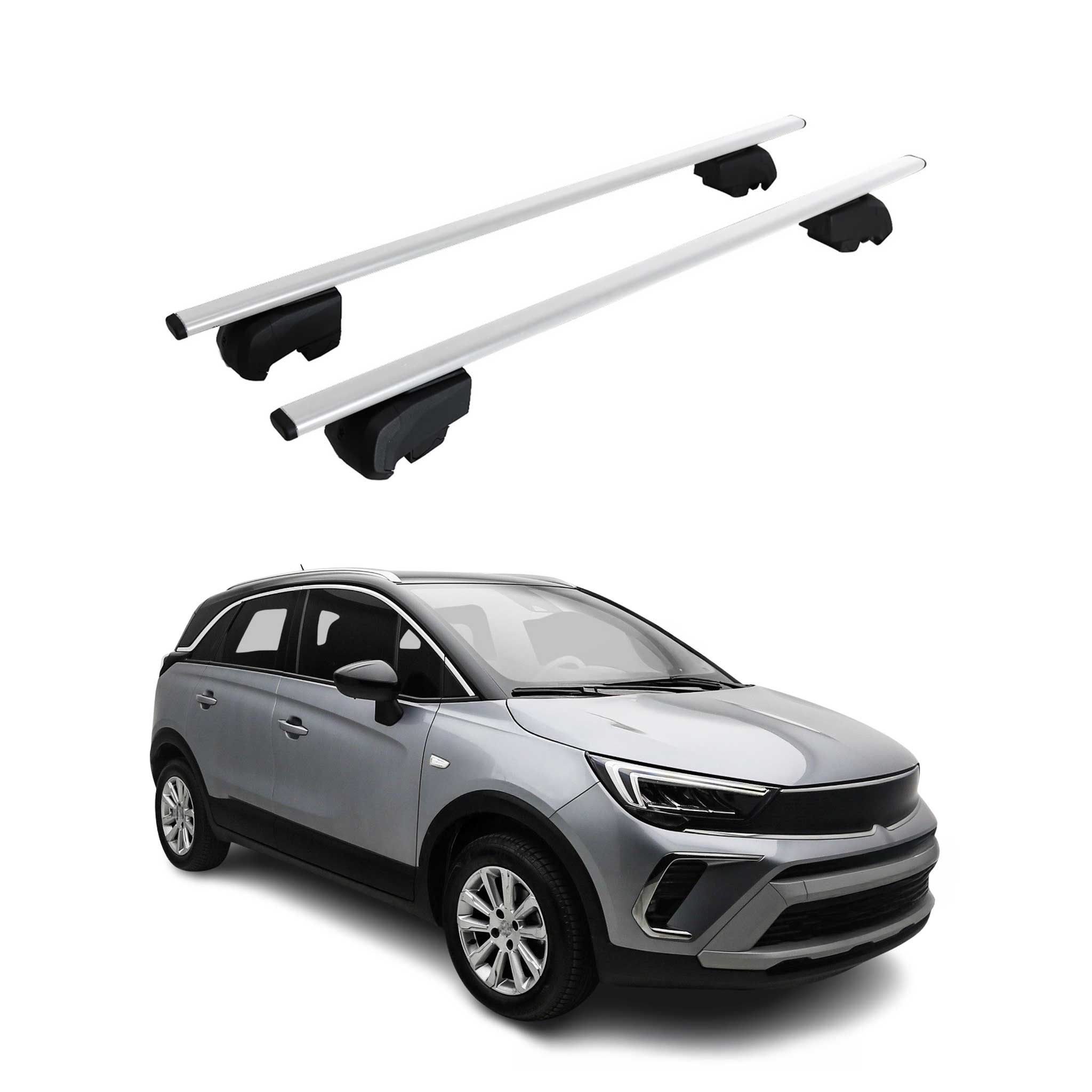 Dachträger Gepäckträger für Opel Crossland 2017-2025 Grundträger ABE Silber