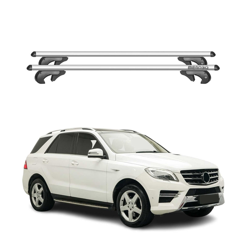 Menabo Dachträger für Mercedes ML Klasse GLE W166 2011-2015 90kg Alu Silber 2x