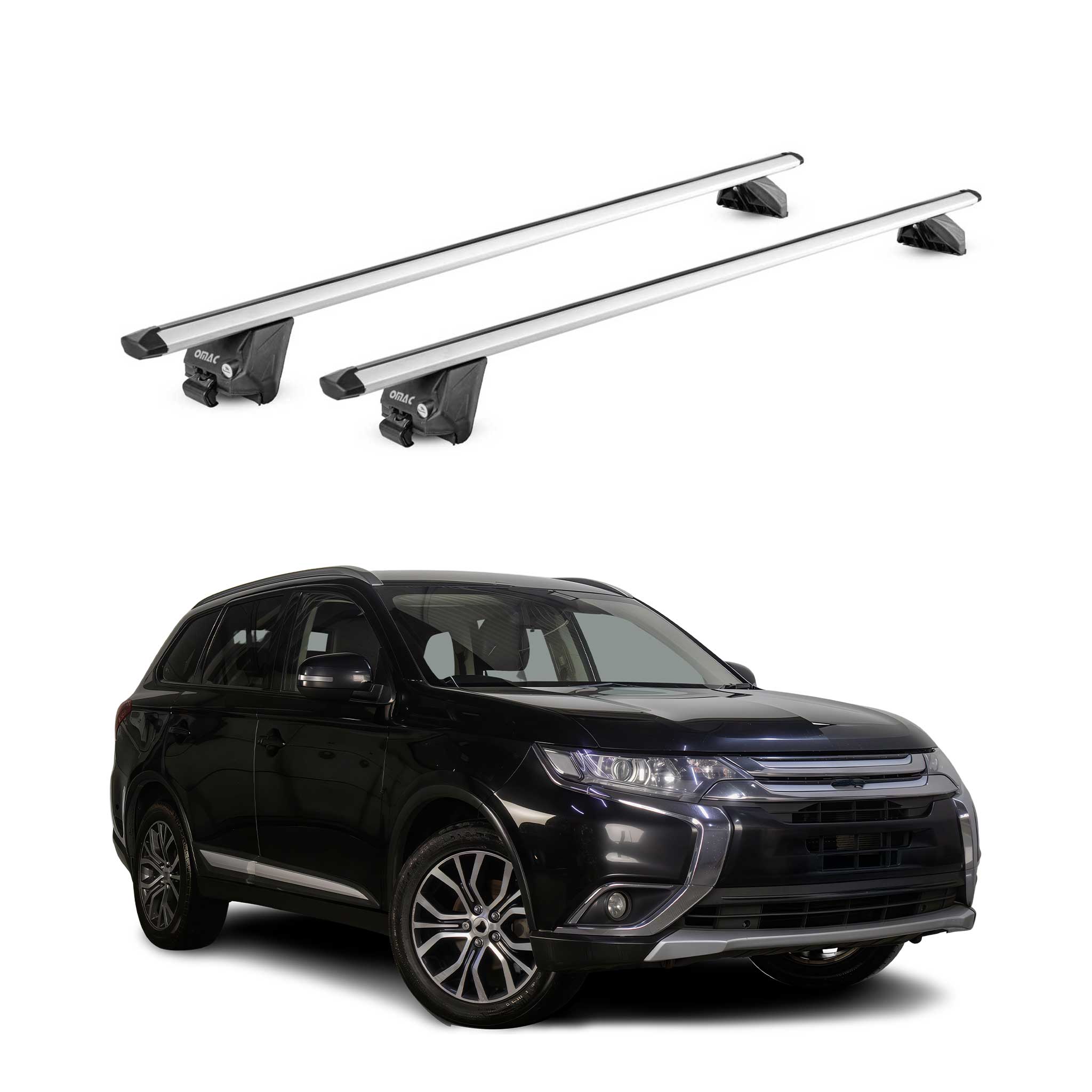 Dachträger Grundtäger für Mitsubishi Outlander III 2013-2021 Alu Silber 2tlg ABE