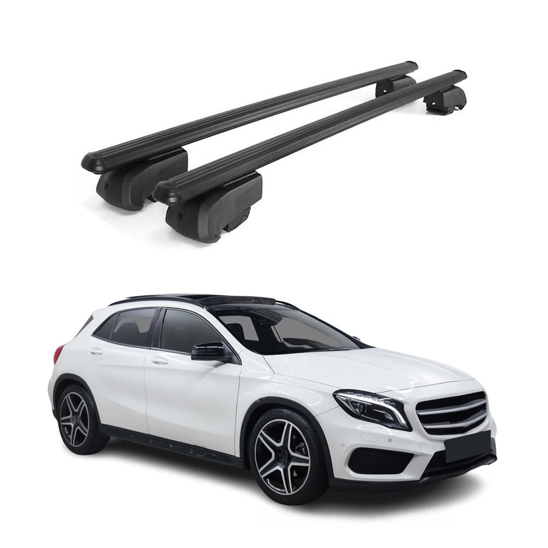 Dachträger Grundtäger für Mercedes GLA X156 2014-2020 75kg Alu Schwarz 2tlg